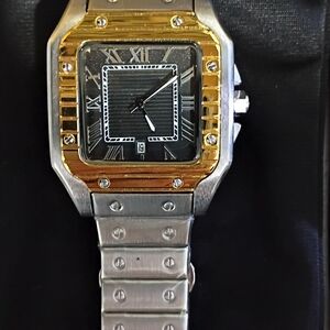 Elegant Two-Tone Smartwatch with Roman Numerals